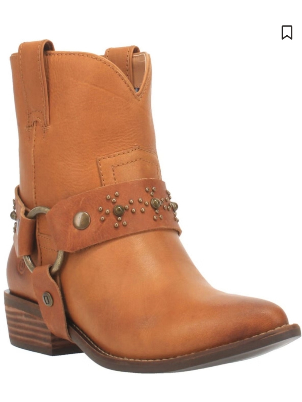 Dingo Womans Silverada Western Round Toe Booties Color Camel Size 7